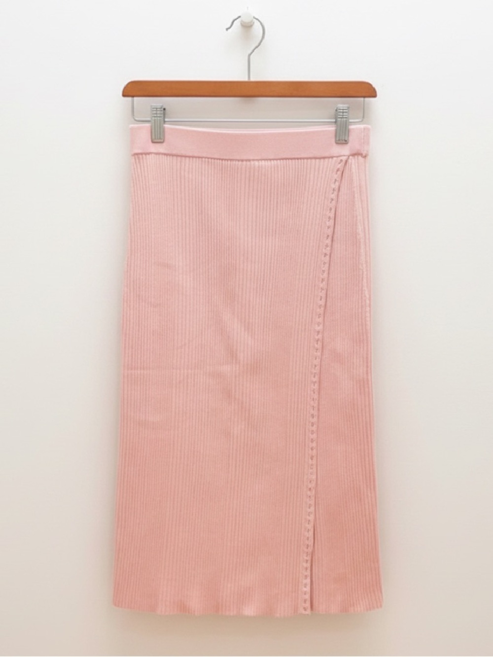 Jonathan Simkhai Blush Pink Ribbed Midi Skirt 💗💗